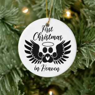 Custom Pet Foto Erstes Weihnachten im Himmel Keramik Ornament