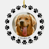 Custom Pet Foto Erstes Weihnachten im Himmel Keramik Ornament (Hinten)