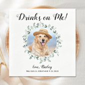Custom Pet Foto Eucalyptus Dog Wedding Open Bar Serviette