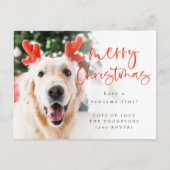 Custom Pet Foto Frohe Weihnachtsfeiertage Postkarte (Vorderseite)