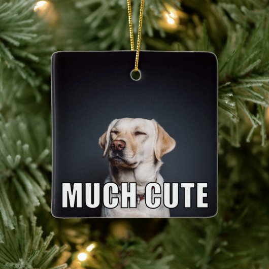 Custom Pet Foto Funny Much Niedlicher Meme Stil Keramikornament (Baum)