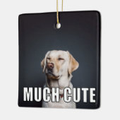 Custom Pet Foto Funny Much Niedlicher Meme Stil Keramikornament (Links)
