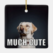 Custom Pet Foto Funny Much Niedlicher Meme Stil Keramikornament (Rückseite)