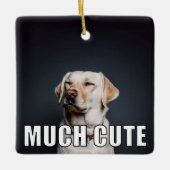Custom Pet Foto Funny Much Niedlicher Meme Stil Keramikornament (Vorderseite)