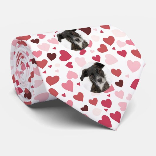 Custom Pet Foto Herz Valentinstag Krawatte (Gerollt)