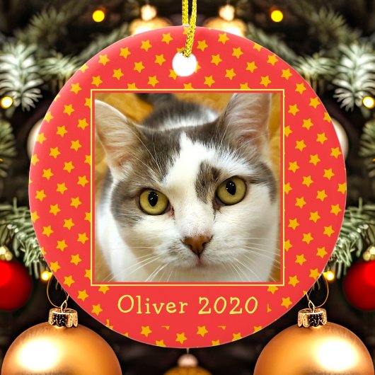 Custom Pet Foto Memorandum Weihnachten Keramik Ornament