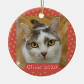 Custom Pet Foto Memorandum Weihnachten Keramik Ornament (Vorne)