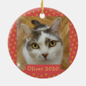 Custom Pet Foto Memorandum Weihnachten Keramik Ornament (Hinten)