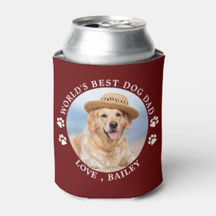 Custom Pet Foto Paw Prints Worlds Best Dog Vater Dosenkühler