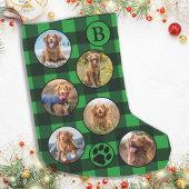 Custom Pet Foto Rustikal Green Black Buffalo Karie Kleiner Weihnachtsstrumpf