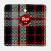 Custom Pet Foto Scottish MacPherson Clan Tartan Keramikornament (Rückseite)
