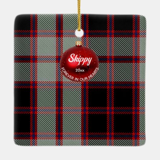 Custom Pet Foto Scottish MacPherson Clan Tartan Keramikornament (Rückseite)