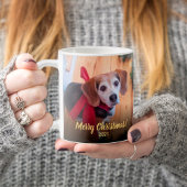 Custom Pet Foto Script Frohe Weihnachten vom Hund Kaffeetasse
