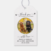 Custom Pet Foto Vielen Dank Hund Gastgeschenk Hoch Geschenkanhänger (Rückseite)