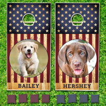 Custom Pet Foto Welpen Hund Personalisiert Patriot