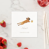 Custom Pet French Bulldog Wedding Napkins Serviette (Beispiel)