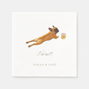 Custom Pet French Bulldog Wedding Napkins Serviette