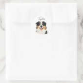 Custom Pet from Photo & Name – Personalized Dog Runder Aufkleber (Tasche)