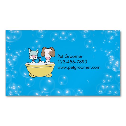 Custom Pet Groomer Business Card Magnet (Vorderseite)