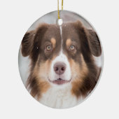 Custom Pet Hund 2 Foto Weihnachten Keramik Ornament (Links)