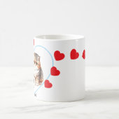 Custom Pet Hund Foto Modernes Goldenes Herz Zwei Kaffeetasse (Mittel)