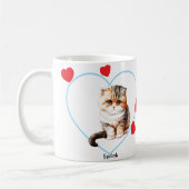 Custom Pet Hund Foto Modernes Goldenes Herz Zwei Kaffeetasse (Links)