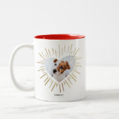 Custom Pet Hund Foto Modernes, stilvolles Goldenes Zweifarbige Tasse (Links)