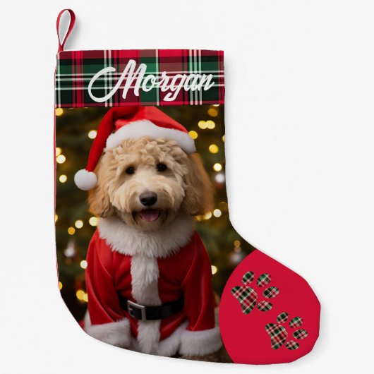 Custom Pet Hund Foto Weihnachten Strumpf Kleiner Weihnachtsstrumpf (Vorderseite)