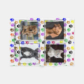 Custom Pet Hund Lover 4 Foto Collage Geschenk Fleecedecke (Vorderseite (Horizontal))