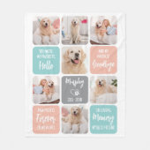 Custom Pet Hund Memorial Chic Pastellfarben 7 Foto Fleecedecke (Vorderseite)