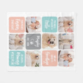 Custom Pet Hund Memorial Chic Pastellfarben 7 Foto Fleecedecke (Vorderseite (Horizontal))