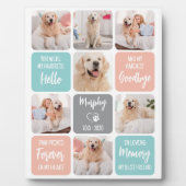 Custom Pet Hund Memorial Chic Pastellfarben 7 Foto Fotoplatte (Vorderseite)
