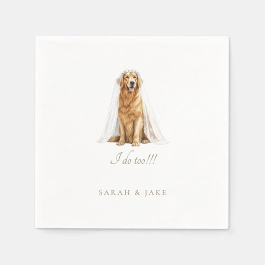 Custom Pet in Wedding Veil Wedding Napkins Serviette (Vorderseite)