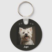 Custom Pet Keychain Using Your Photo & Name Schlüsselanhänger (Vorderseite)