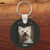 Custom Pet Keychain Using Your Photo & Name Schlüsselanhänger (Vorderseite)