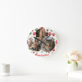 Custom Pet Lover Christmas Wall Clock Runde Wanduhr (Zuhause)