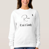 Custom Pet Lover White And Black Script Cat Mom Sweatshirt (Vorderseite)