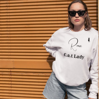 Custom Pet Lover White And Black Script Cat Mom Sweatshirt