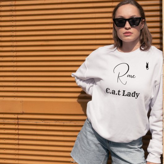 Custom Pet Lover White And Black Script Cat Mom Sweatshirt