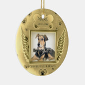 Custom Pet Memorial Gold Hearts Keramik Ornament (Rechts)