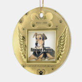 Custom Pet Memorial Gold Hearts Keramik Ornament (Links)