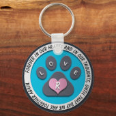 Custom Pet Memorial Heft Monogram Schlüsselanhänger (Vorderseite)
