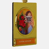 Custom Pet Memorial Ornament - Gold Foto Keepake (Rechts)