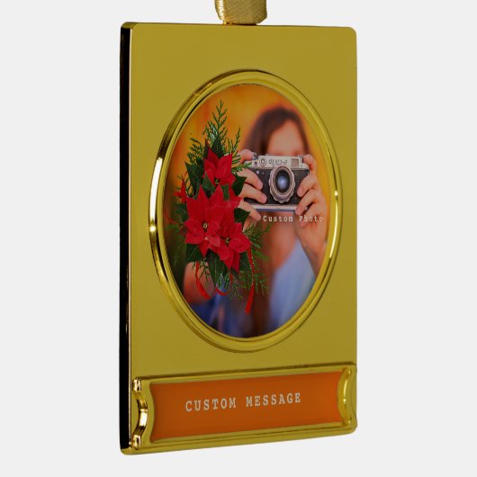 Custom Pet Memorial Ornament - Gold Foto Keepake (Rechts)