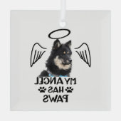 Custom Pet Memorial Ornament My Angel Has Wings Aus Glas (Rückseite)