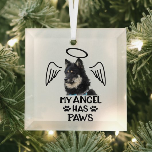 Custom Pet Memorial Ornament My Angel Has Wings Aus Glas (Insitu)
