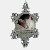 Custom Pet Memorial Pewter Snowflake Ornament (Links)