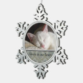 Custom Pet Memorial Pewter Snowflake Ornament (Rechts)