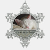 Custom Pet Memorial Pewter Snowflake Ornament (Vorderseite)