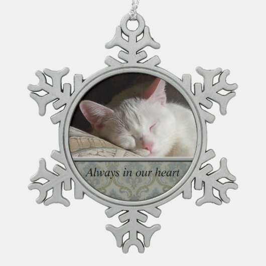 Custom Pet Memorial Pewter Snowflake Ornament (Vorderseite)